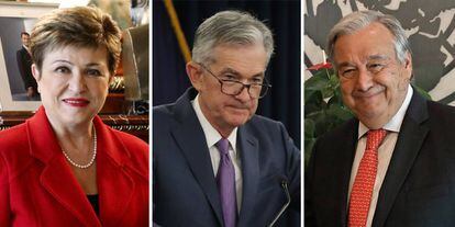 Los dirigentes del Banco Mundial, Kristalina Georgieva (66 a&ntilde;os); la Reserva Federal de EE UU, Jerome Powell (66 a&ntilde;os); y de la ONU, Ant&oacute;nio Guterres (70 a&ntilde;os). 