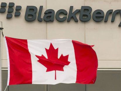Logo de la compañía canadiense BlackBerry.