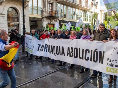 Manifestación del Partido Animalista, el pasado 6 de abril en Sevilla.