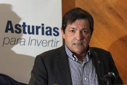 El presidente de Asturias, Javier Fernández, durante la rueda de prensa hoy en Ciudad de México.