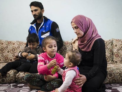 Una familia de refugiados en la ciudad turca de Gaziantep, a cien kilómetros de la frontera siria.