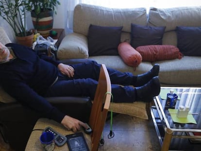 José Antonio Arrabal, el pasado domingo en su casa de Alcobendas.