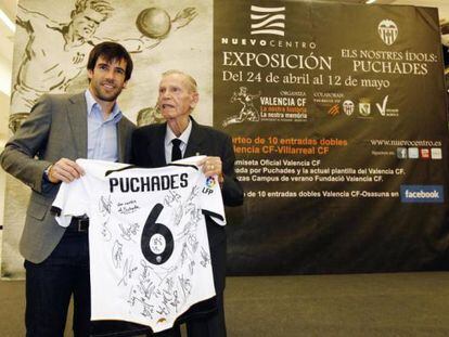 Albelda y Puchades, en un homenaje al exjugador en 2012.