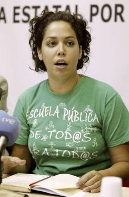 La secretaria general del Sindicato de Estudiantes, Ana García, durante una rueda de prensa. EFE/Archivo