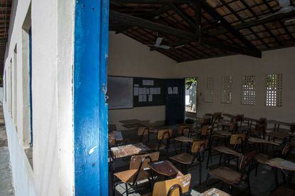Escuela en la zona rural de Alagoinha de Piauí. Algunas de las aulas no tienen protección en el techo.