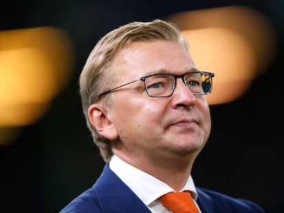 Serhyi Palkin, CEO del Shakhtar Donetsk, en Hamburgo durante el primer partido de esta Champions.