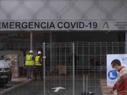 Obras en el Hospital Militar de Sevilla.