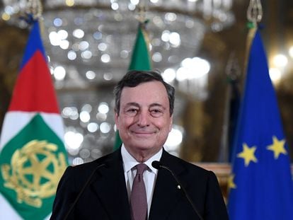 Draghi presentó ayer un Gobierno de técnicos y políticos para Italia.