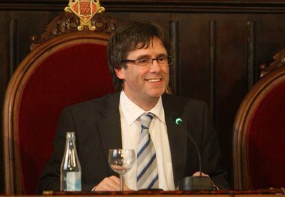 Carles Puigdemont, durante su etapa como alcalde de Girona.