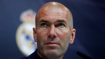 Zidane, el día de su despedida como entrenador del Madrid.