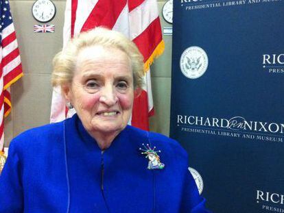 Madeleine Albright, el martes en la Biblioteca Nixon de Los &Aacute;ngeles.