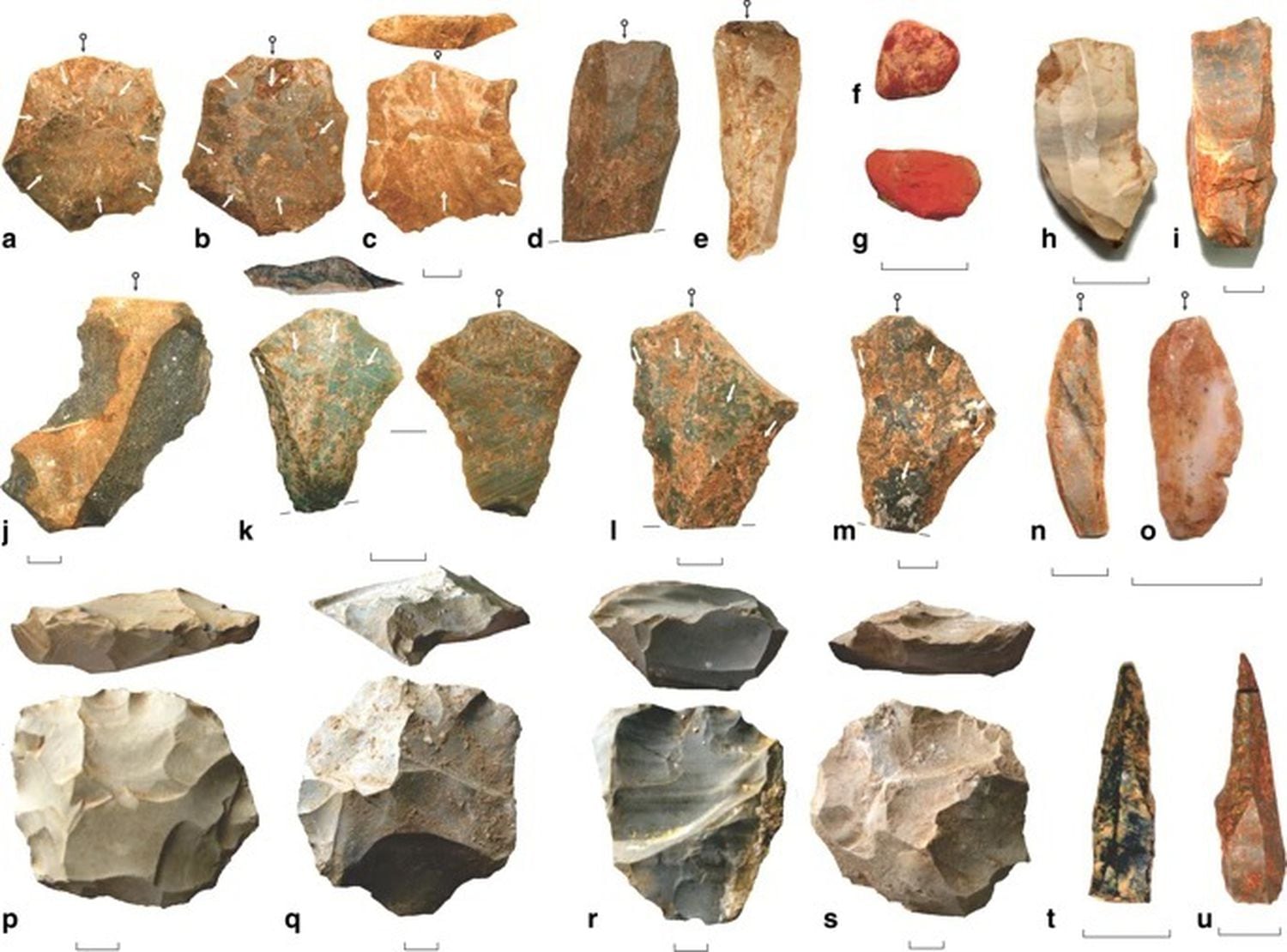Herramientas de piedra del yacimiento de Dhaba, en la India, producidas en un periodo desde hace 80.000 años hasta hace 25.000