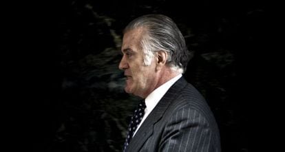 Luis Bárcenas entra a declarar ante el juez Pablo Ruz en la Audiencia Nacional.