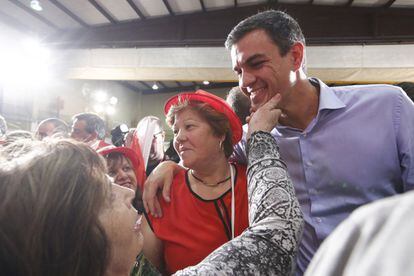 Sánchez en un mitin en Valladolid.