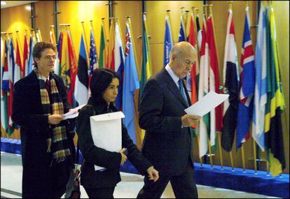 Valéry Giscard d'Estaing, el 2 de junio de 2003 en Bruselas, donde ocupó la presidencia de la Convención Europea. 