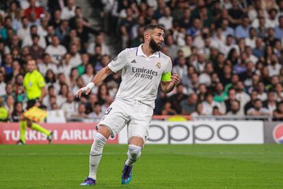 Karim Benzema przeciwko Szachtarowi na Bernabeu.