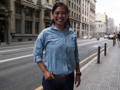 Czarina Musni en Barcelona, donde se encuentra acogida por el programa catalán de protección a Defensores y defensoras Derechos Humanos.