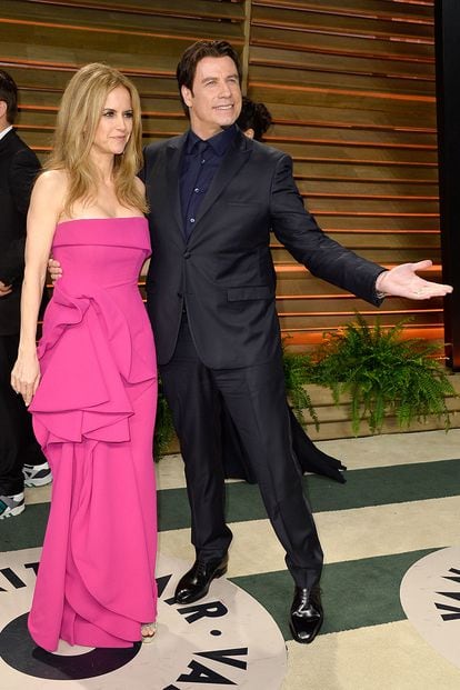 John Travola posa divertido junto a su mujer Kelly Preston.