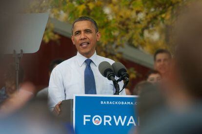 Obama, durante un mitin en Iowa, el mi&eacute;rcoles.