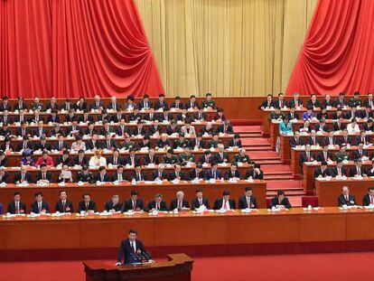 El presidente chino Xi Jinping en su discurso inaugural del XIX Congreso del Partido Comunista Chino 