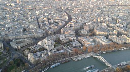Vista aérea de París, 2013.