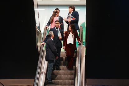 Los candidatos en la sede de ETB en Bilbao, este martes.