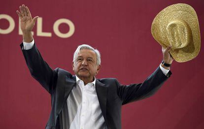 López Obrador, durante un acto en Acambay, Estado de México.