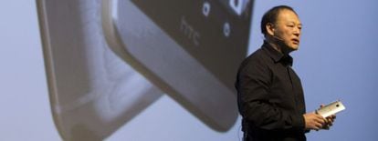 Peter Chou, hasta hoy consejero delegado de HTC, en el &uacute;ltimo Mobile World Congress.