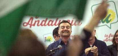 El candidato de la formaci&oacute;n a la Junta de Andaluc&iacute;a, Jos&eacute; Antonio Maillo, durante un acto el fin de semana.