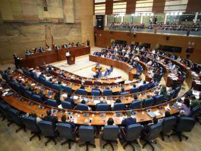 La Asamblea de Madrid, el día de la investidura de Isabel Díaz Ayuso como presidenta regional.