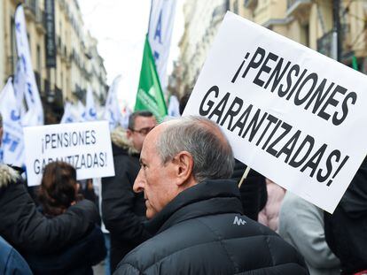 Manifestación por las pensiones en Madrid, en diciembre de 2022.