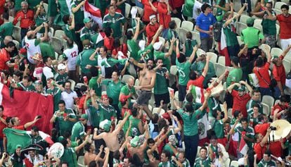La afición mexicana, en el partido contra Brasil.