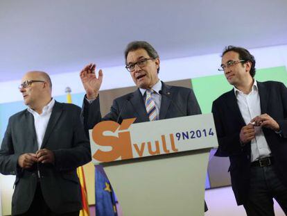 Lluís Corominas, Artur Mas y Josep Rull.