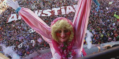 Marijaia en el txupinazo de 2013.