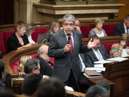 Francesc Homs, en la sesión ordinaria en el pleno del Parlamento de Cataluña.