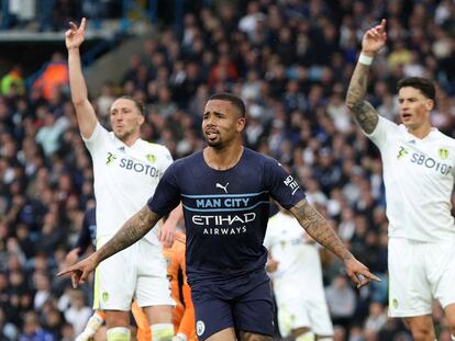 Gabriel Jesus, en la visita del Manchester City al Leeds.