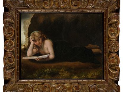'La Maddalena leggente' con la atribución a Correggio.
