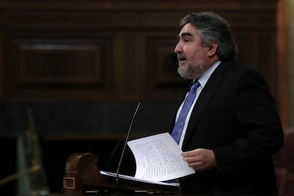 El ministro de Cultura, José Manuel Rodríguez Uribes, en el Congreso el 20 de mayo, cuando anunció las ayudas al sector.