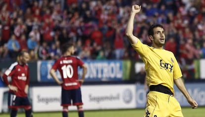 Kiko Olivas celebra el gol al Sadar.