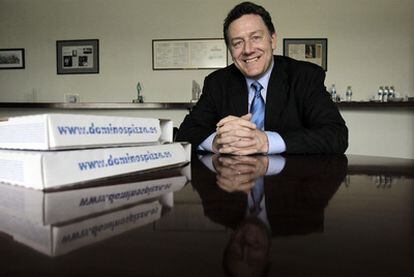 Patrick Doyle, presidente ejecutivo de Domino&#39;s Pizza, en Madrid. El año 2010 ha sido el mejor en la historia de la empresa estadounidense.