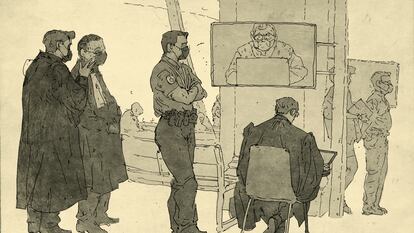 Vista de una sesión del juicio por los atentados de París.