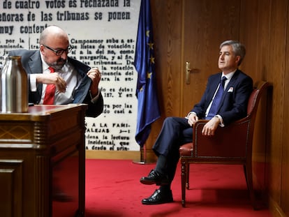 Koldo García, que fuera asesor del exministro José Luis Ábalos, a su llegada para comparecer ante la comisión del Senado, este lunes.