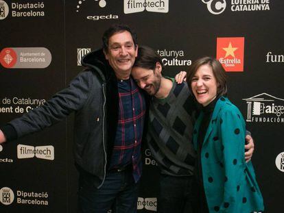 Los directores Agust&iacute; Villaronga (izquierda), Carlos Marques y Carla Sim&oacute;n, ayer en los premios Gaud&iacute;.