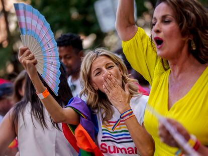 Yolanda Díaz, el sábado en la manifestación del Orgullo LGTBI en Madrid.