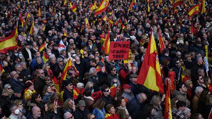 Manifestación en Madrid contra el Gobierno de Sánchez.