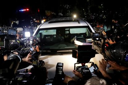 Un convoy que transportaba a Emilio Lozoya desde el aeropuerto de la Ciudad de México.