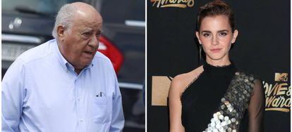 Amancio Ortega y Emma Watson.