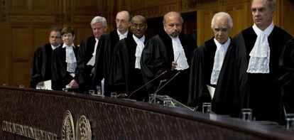 Los jueces del tribual de la ONU, este miércoles en el tribunal de La Haya.