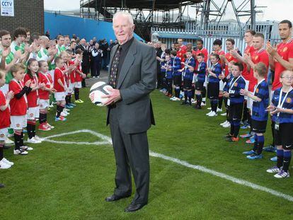 Harry Gregg, en un homenaje a su trayectoria en 2012 en Belfast (Irlanda del Norte).