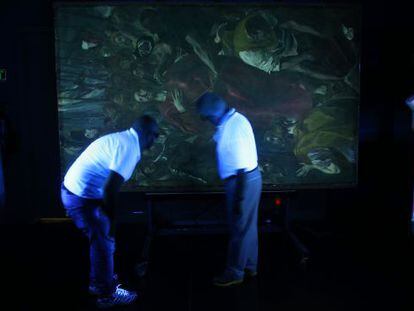 Obra &#039;El expolio&#039; de El Greco, en el taller de restauraci&oacute;n del Museo del Prado.